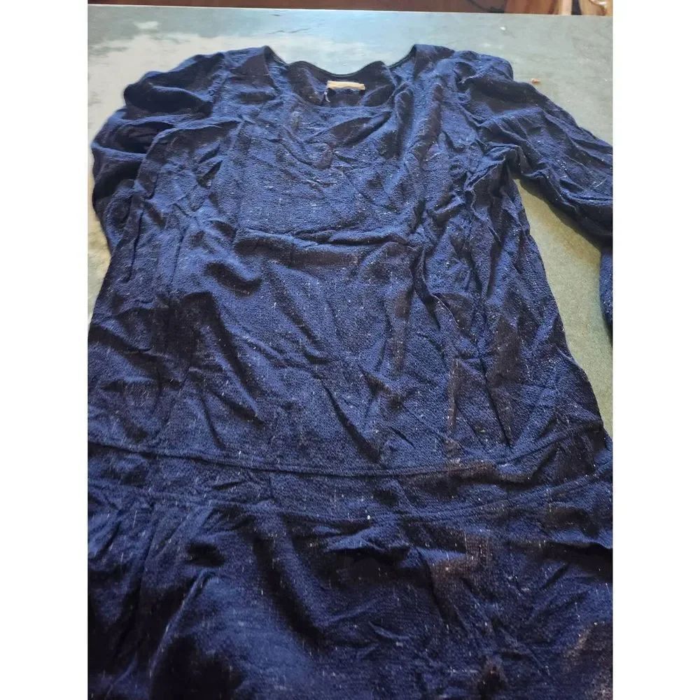 Ba&sh Young blue&white speckled drop waist dress sz 1